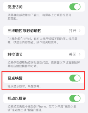 汝阳苹果授权维修站分享iPhone轻点无法唤醒怎么办 