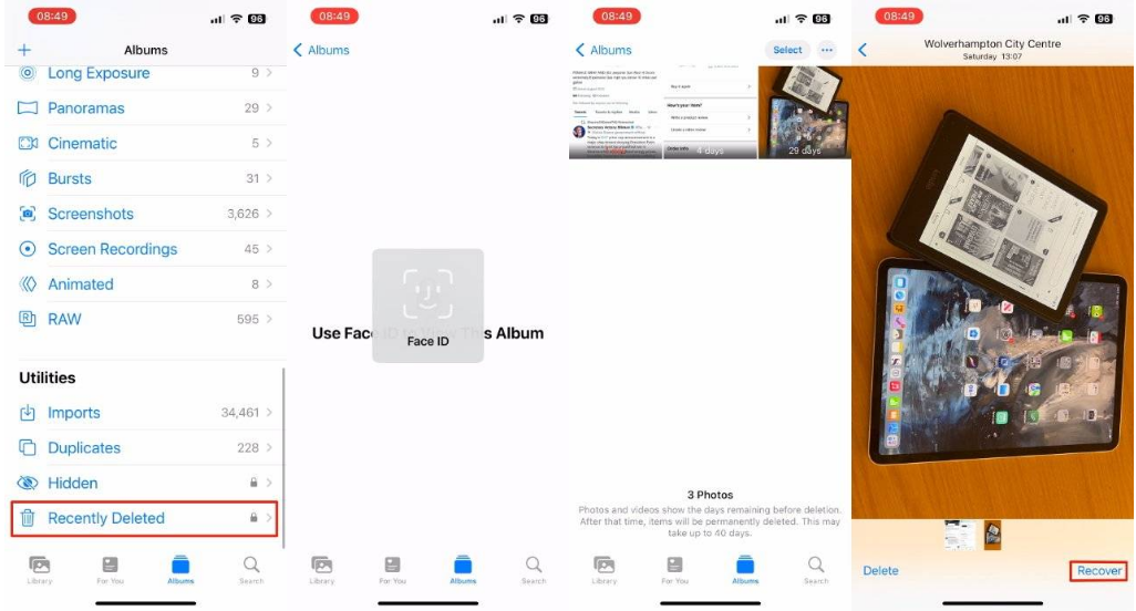 汝阳苹果14维修分享 iPhone14 上恢复已删除的照片 