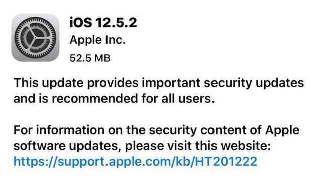 汝阳苹果手机维修分享iOS12.5.2发布，建议所有老苹果用户安装 