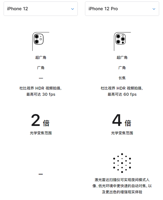 汝阳苹果手机维修分享苹果 iPhone 12 与 iPhone 12 Pro 选哪款 